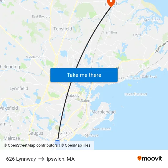 626 Lynnway to Ipswich, MA map
