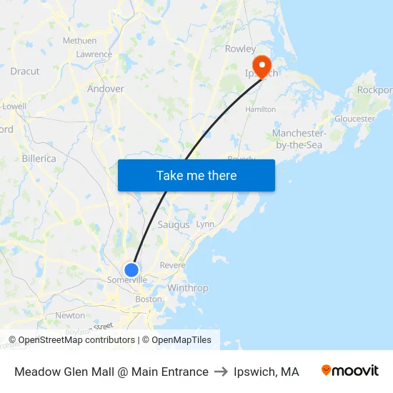 Meadow Glen Mall @ Main Entrance to Ipswich, MA map