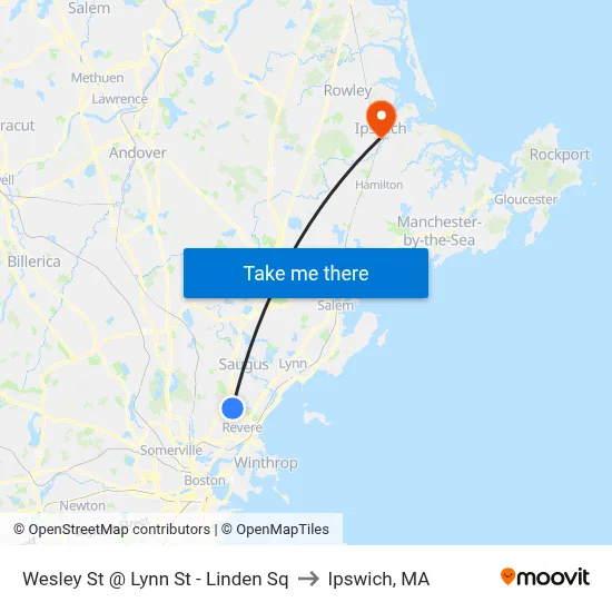 Wesley St @ Lynn St - Linden Sq to Ipswich, MA map