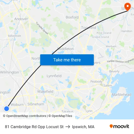81 Cambridge Rd Opp Locust St to Ipswich, MA map