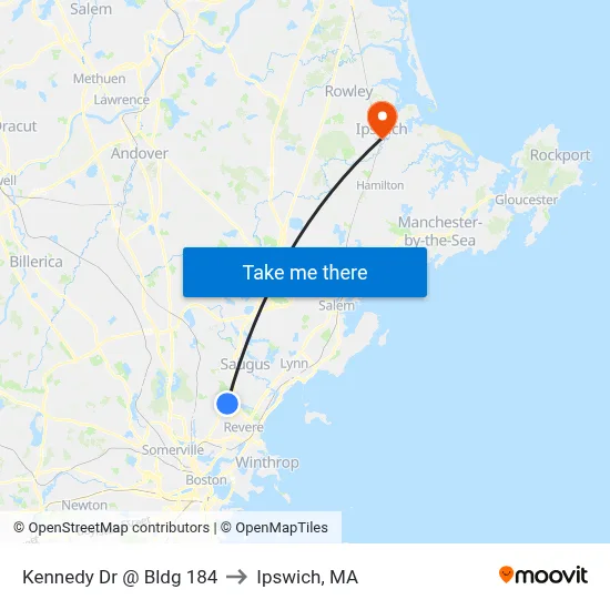 Kennedy Dr @ Bldg 184 to Ipswich, MA map