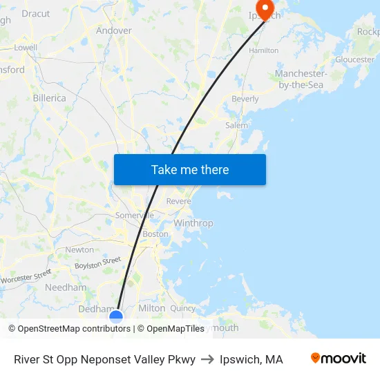 River St Opp Neponset Valley Pkwy to Ipswich, MA map