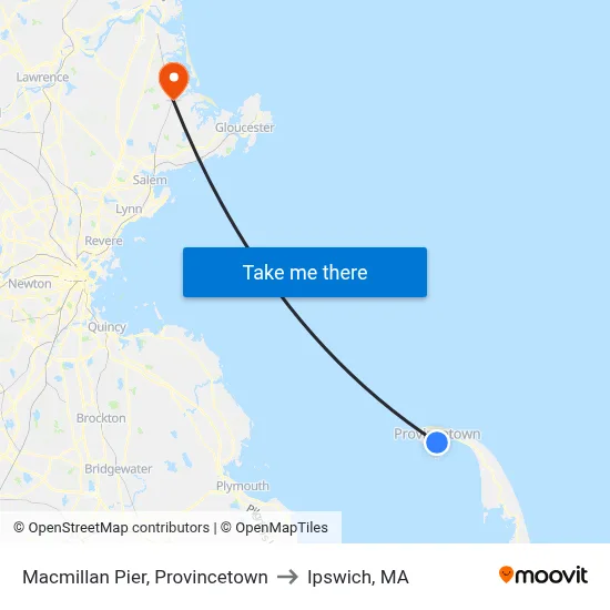 Macmillan Pier, Provincetown to Ipswich, MA map