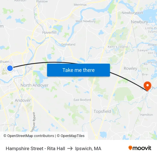 Hampshire Street - Rita Hall to Ipswich, MA map