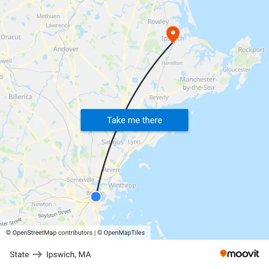State to Ipswich, MA map