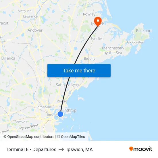 Terminal E - Departures to Ipswich, MA map