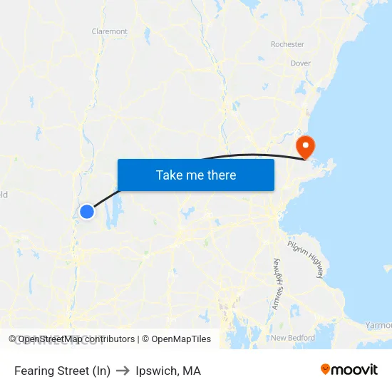 Fearing Street (N) to Ipswich, MA map