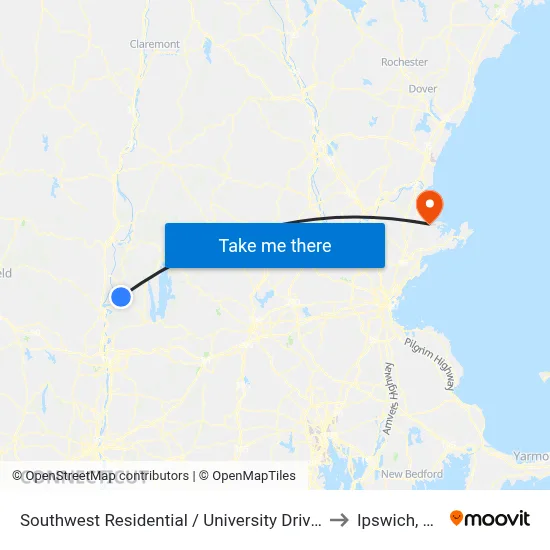 Southwest Residential  / University Drive (S) to Ipswich, MA map