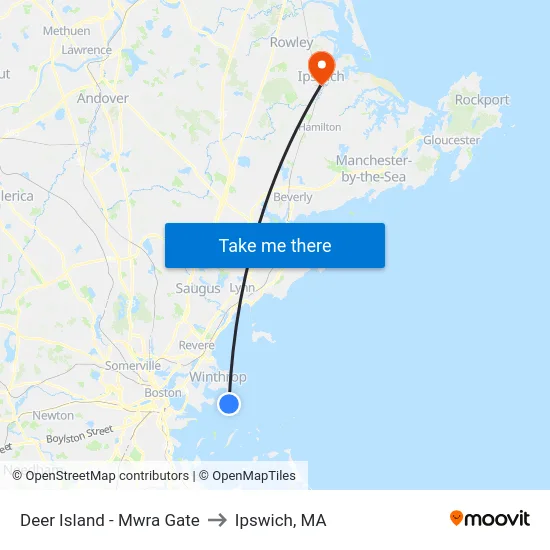 Deer Island - Mwra Gate to Ipswich, MA map