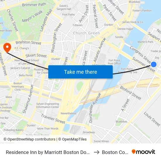 Residence Inn by Marriott Boston Downtown Seaport to Boston Common map