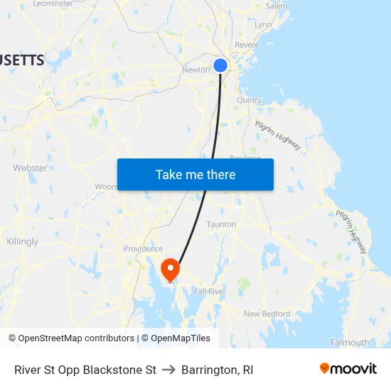 River St Opp Blackstone St to Barrington, RI map