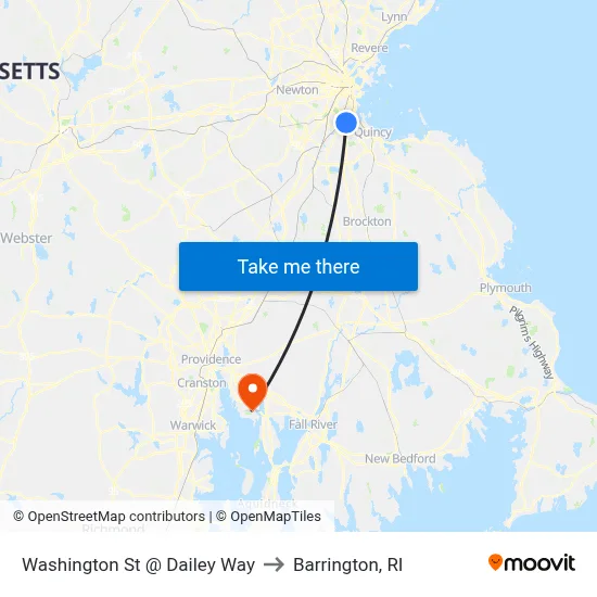 Washington St @ Dailey Way to Barrington, RI map