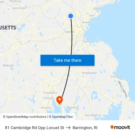 81 Cambridge Rd Opp Locust St to Barrington, RI map