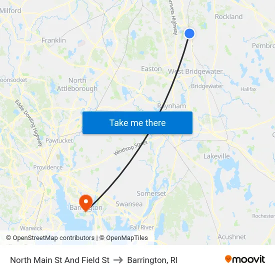 North Main St And Field St to Barrington, RI map