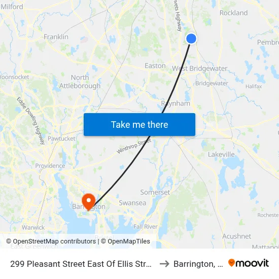 299 Pleasant Street East Of Ellis Street to Barrington, RI map
