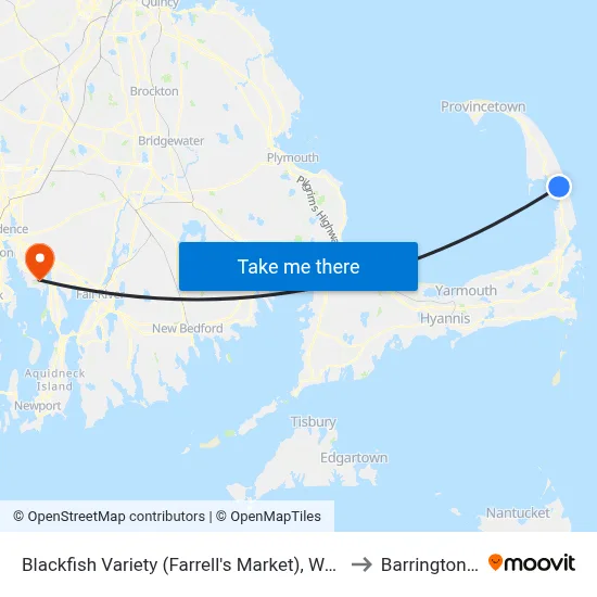 Blackfish Variety (Farrell's Market), Wellfleet to Barrington, RI map