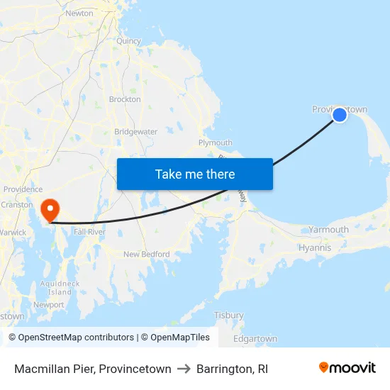 Macmillan Pier, Provincetown to Barrington, RI map