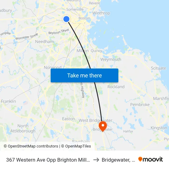 367 Western Ave Opp Brighton Mills Mall to Bridgewater, MA map