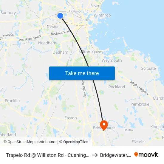Trapelo Rd @ Williston Rd - Cushing Square to Bridgewater, MA map