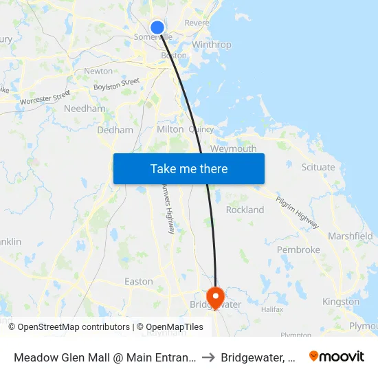 Meadow Glen Mall @ Main Entrance to Bridgewater, MA map