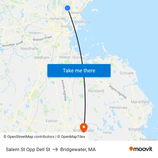Salem St Opp Dell St to Bridgewater, MA map
