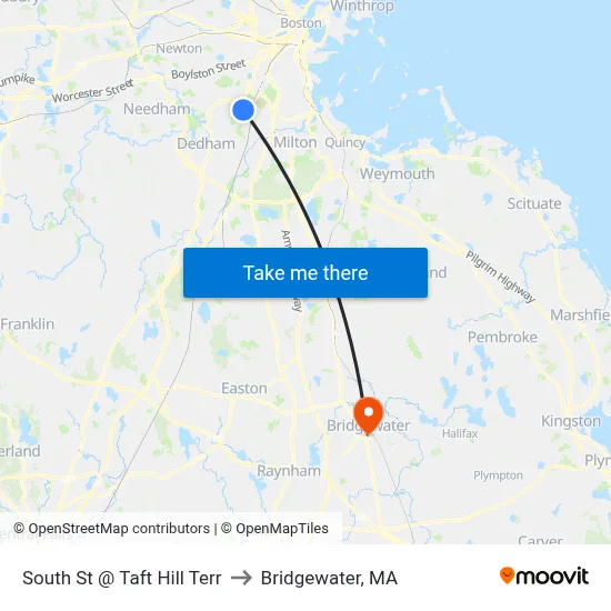South St @ Taft Hill Terr to Bridgewater, MA map