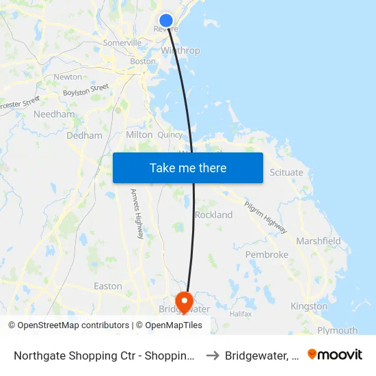Northgate Shopping Ctr - Shopping Mall to Bridgewater, MA map