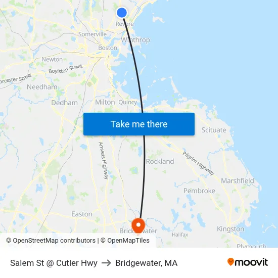Salem St @ Cutler Hwy to Bridgewater, MA map