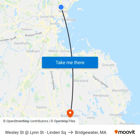 Wesley St @ Lynn St - Linden Sq to Bridgewater, MA map