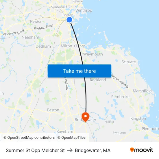 Summer St Opp Melcher St to Bridgewater, MA map
