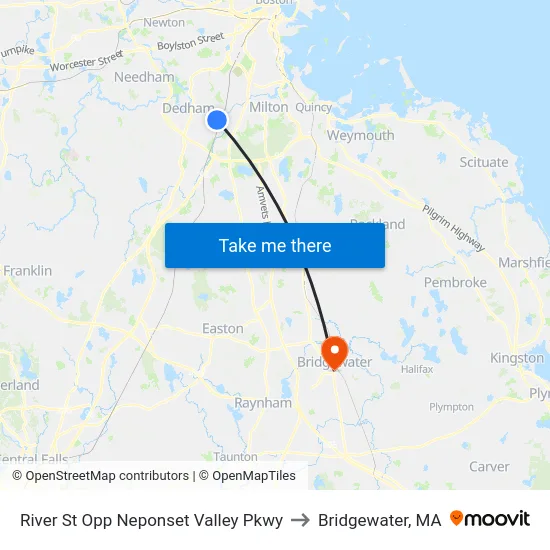 River St Opp Neponset Valley Pkwy to Bridgewater, MA map