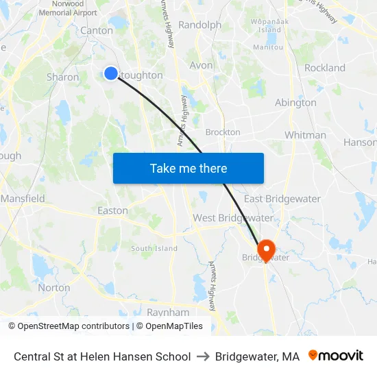 Central St at Helen Hansen School to Bridgewater, MA map