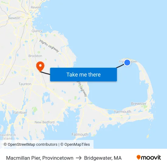 Macmillan Pier, Provincetown to Bridgewater, MA map