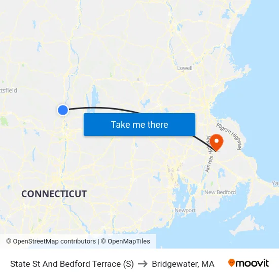 State St And Bedford Terrace (S) to Bridgewater, MA map