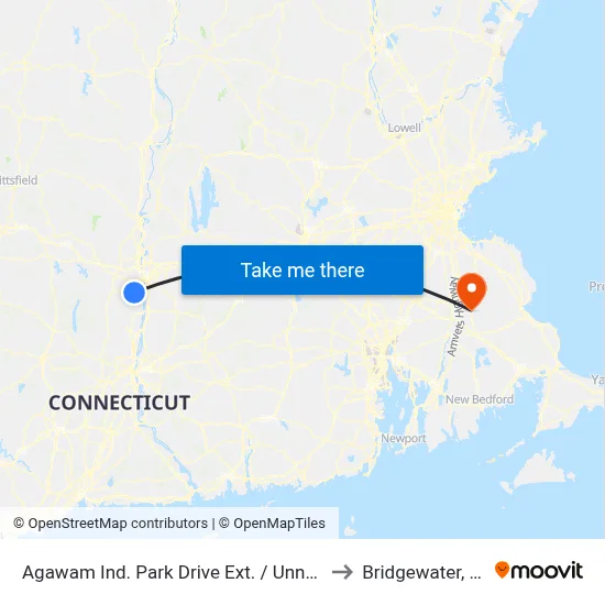 Agawam Ind. Park Drive Ext. / Unnamed to Bridgewater, MA map