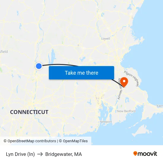 Lyn Drive (In) to Bridgewater, MA map