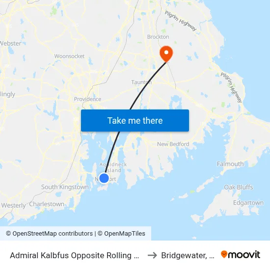 Admiral Kalbfus Opposite Rolling Green to Bridgewater, MA map