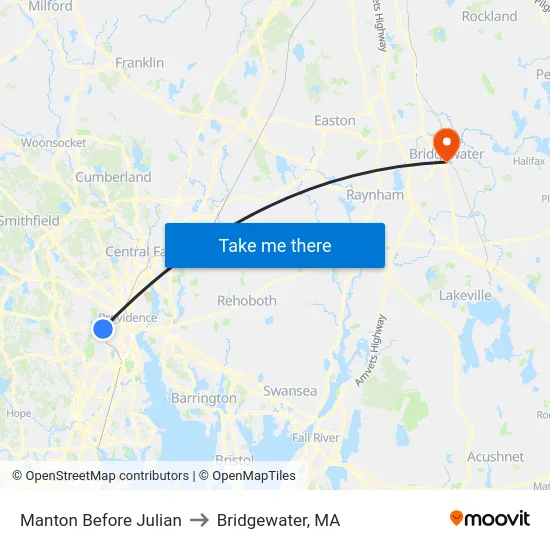 Manton Before Julian to Bridgewater, MA map