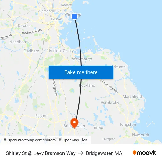 Shirley St @ Levy Bramson Way to Bridgewater, MA map