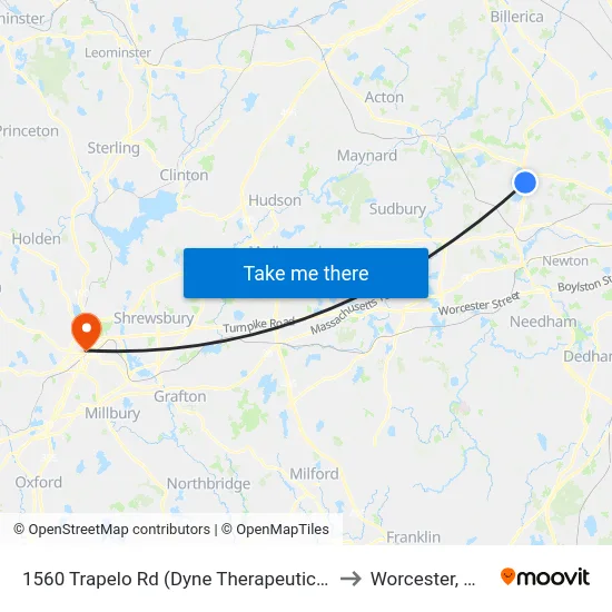 1560 Trapelo Rd  (Dyne Therapeutics) to Worcester, MA map