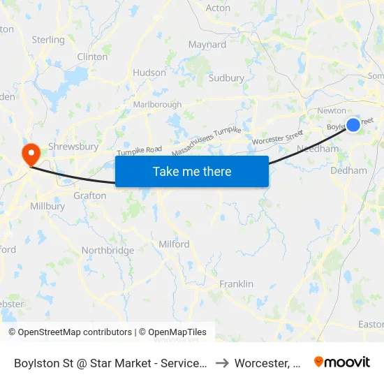 Boylston St @ Star Market - Service Rd to Worcester, MA map