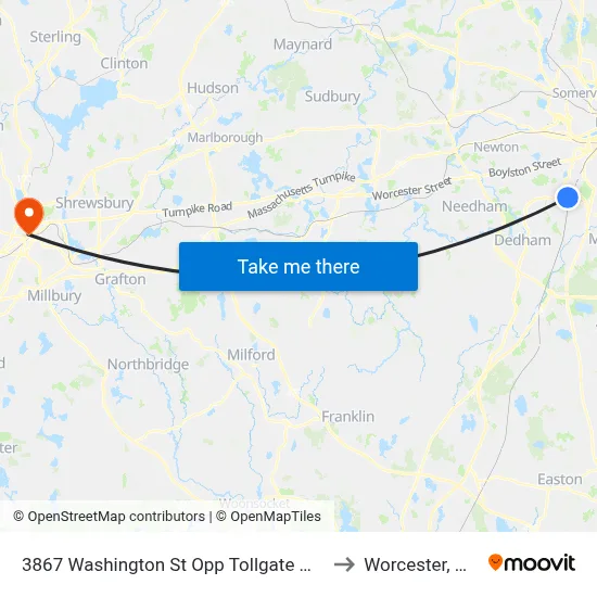 3867 Washington St Opp Tollgate Way to Worcester, MA map