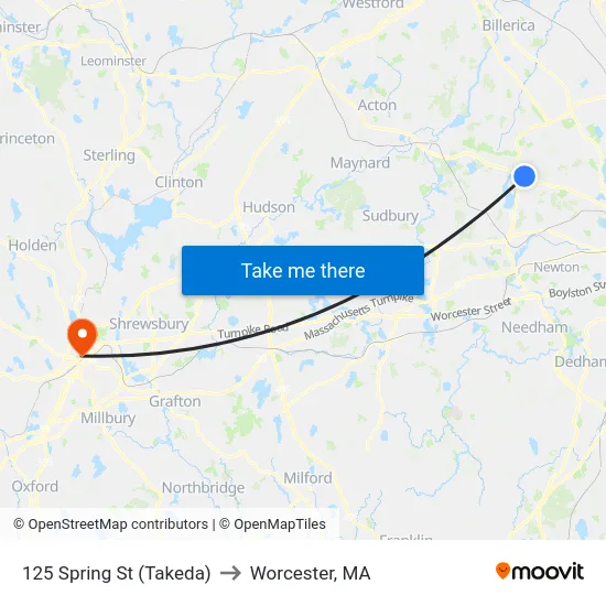 125 Spring St  (Takeda) to Worcester, MA map