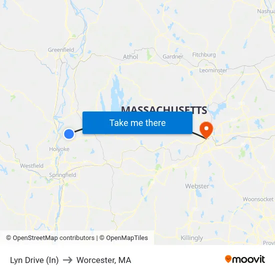 Lyn Drive (In) to Worcester, MA map