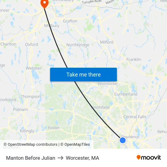 Manton Before Julian to Worcester, MA map