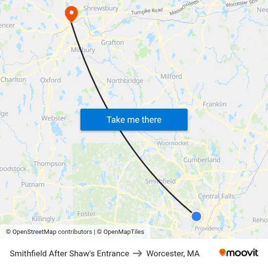 Smithfield After Shaw's Entrance to Worcester, MA map