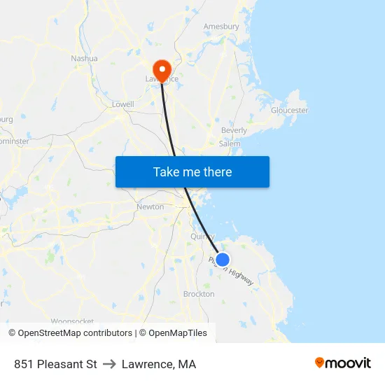 851 Pleasant St to Lawrence, MA map