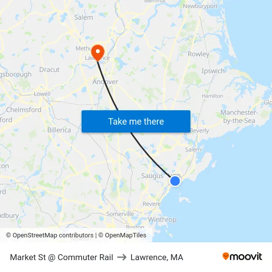 Market St @ Commuter Rail to Lawrence, MA map