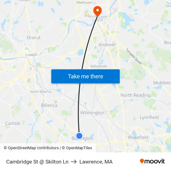 Cambridge St @ Skilton Ln to Lawrence, MA map