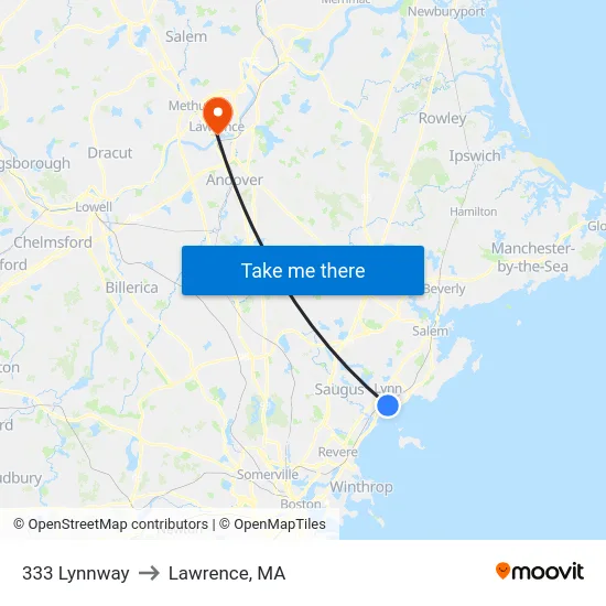 333 Lynnway to Lawrence, MA map